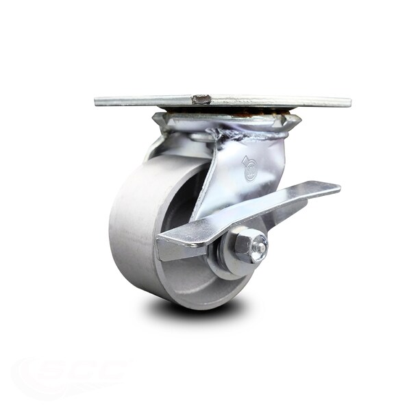 4 Inch Heavy Duty Semi Steel Caster with Ball Bearing and Brake